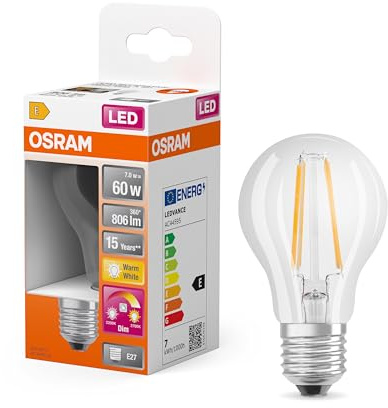OSRAM LED-lampor, klassisk glödlampa, GLOWdim, 7 W