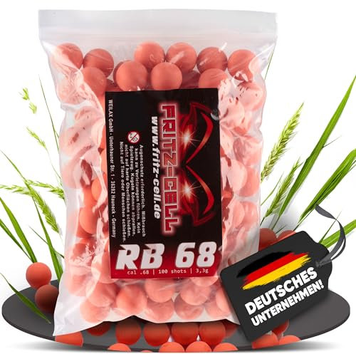 100 x Rubberballs Cal.68 Gummigeschosse Fritz-Cell kompatibel mit T4E HDS68