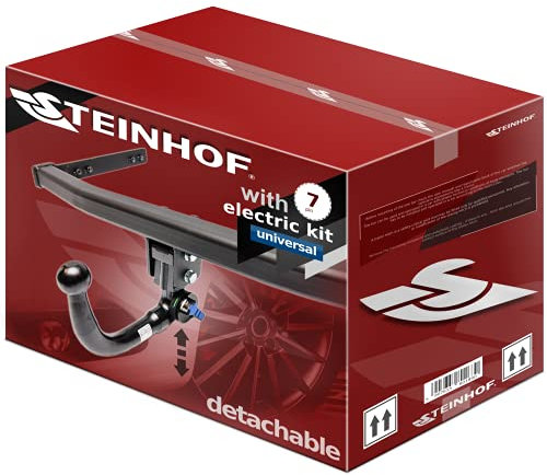 STEINHOF NEU Anhängerkupplung AHK abnehmbar-vertikal kompatibel mit Audi A6 Avant C6 4F Kombi 03.2005-09.2011 mit 7-polig Universal-Elektrosatz