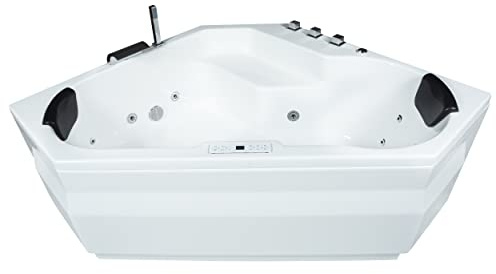 Basera® Premium Indoor Eck-Whirlpool Badewanne Capri (145 x 145 cm)