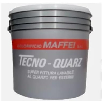 Generico Pittura murale bianco super lavabile per esterni a farina di quarzo (bianco, 0,750 Litri)