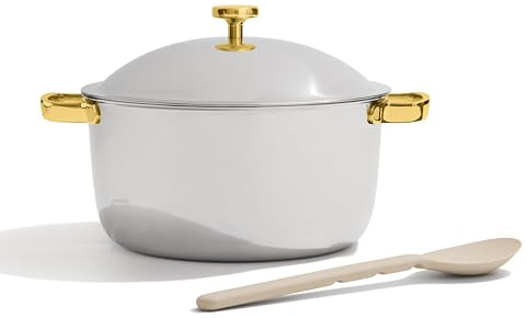 Our Place Titanium Perfect Pot Pro - 6.4L No-Coating Nonstick Stock Pot | Tri-Ply Titanium & Stainless Steel | Oven-Safe up to 400°C & Compatible with All Cooktops | Includes Spoon | Gold