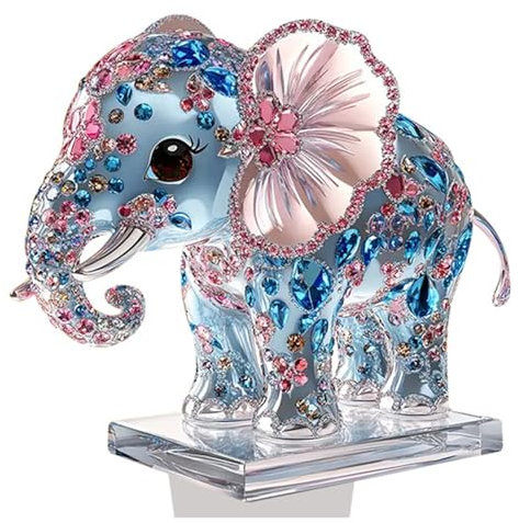 lmoikesz Escultura acrílica de decoración de pie de Escritorio de Elefante para Dormitorio, Accesorios para el hogar, Adornos Decorativos acrílicos 2D