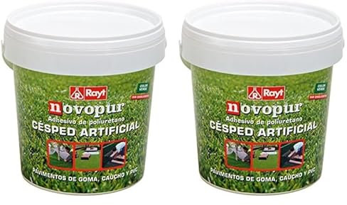 Rayt 1315-70 Novopur Adhesivo bi-componente de poliuretano para césped artificial y también pavimentos de goma, caucho y PVC. Color verde. Secado en 30 minutos. 1,125 kg (Paquete de 2)