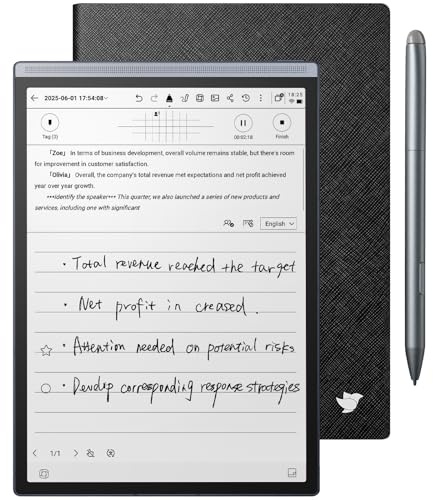 iFLYTEK AINOTE Air 2, 8.2 AI Smart E Ink Tablet with Folio Case & Stylus, Powered Multi-Language Transcription, Adjustable Light Paper Note-Taking Tablet Digital Notebook for Meetings Study