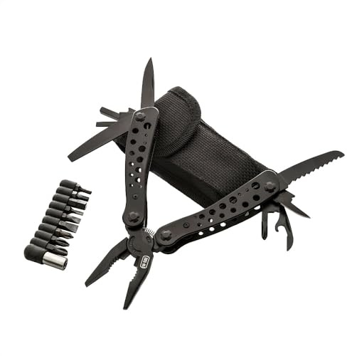 M-Tac Multitool Type 1 – 11-in-1 Edelstahl 440C Multifunktionswerkzeug mit Nylon-Etui, Zange, Messer, Säge, Schraubendreher & mehr – kompakt für EDC, Outdoor & Survival