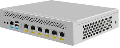 ANDAQI 9 Inches Desktop Firewall Hardware Appliance, PFSense, Untangle, Mikrotik, OPNsense, VPN, Router PC, Atom D525, RJ64, 6 x 82583V 82574L, Console, VGA, 4G RAM, 128G SSD