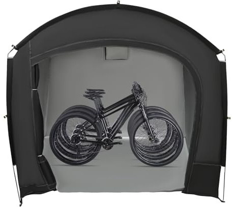 Tente De Rangement pour Vélos, Abri Bicyclette, avec Fenêtre Ventilée, Double Fermeture Éclair, Tissu Oxford, Abris Jardin, pour Ranger Vélos, Outils Réparation Et d'autres Equipements D'extérieur