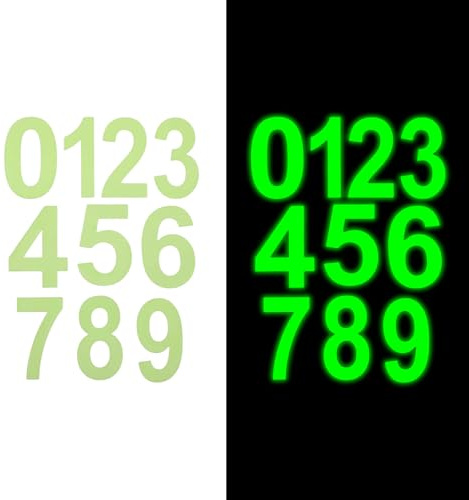 Thinp Lot de 30 numéros phosphorescents pour boîte aux lettres, numéros de boîte aux lettres, 6,1 cm, étanches, pour boîtes aux lettres, panneaux, portes, voitures, camions, numéro d'adresse