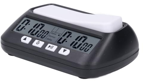 TOPINCN Digital Schacktimer Professionell Schackklocka för Schackmatch Portabel Schacktimer Go Schackspel för Schackspelare Vuxna ABS-material (Svart)