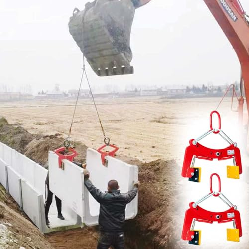 DUANHOZ Juego de 2 Abrazaderas de elevación de Granito Ajustables de Alta Resistencia - Capacidad de 716 Libras, agarres de Goma Antideslizantes, losas de Piedra v