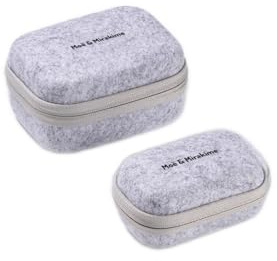Juego de 2 organizadores electrónicos de fieltro, resistentes a los golpes, pequeños y medianos, bolsa de accesorios para cables, USB, auriculares, estuche de viaje, color gris y verde