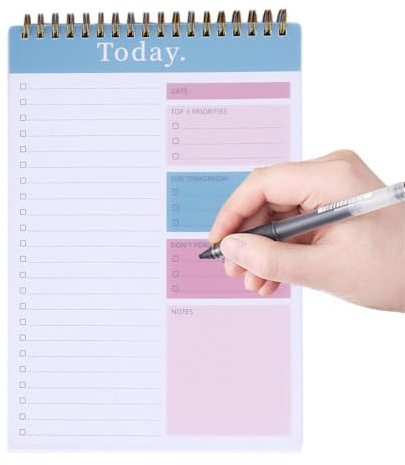 Blocco note per la pianificazione giornaliera, 52 fogli per lista di controllo, blocco appunti per cose da , organizer per appunti, lista di controllo, promemoria giornaliero portatile per vacanze