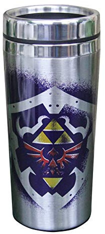 The Legend of Zelda Metall-Tumbler - Offiziell lizenziert, doppelwandiger Edelstahl-Reisebecher für heiße & kalte Getränke, Geschenk für Zelda-Gamer, 450 ml (16 Fl Oz)