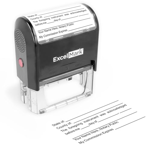 ExcelMark Notary Acknowledgement Stamp - Black Ink