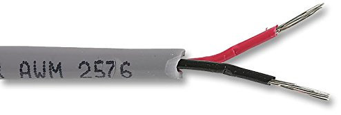 Tinned Copper, 5.03mm, Grey, PVC, 2 Core, 16 x 30AWG, 1897C Series, 100ft, 30.5m, 300V, 18AWG 80°C, Multicore Cable