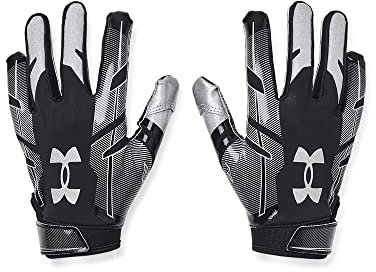 Under Armour Boys' F8 Football Gloves , Black (001)/White , Youth Small