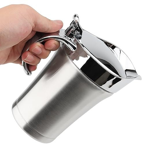 DAKFOOK 750ml Gravy Pot, Stainless Steel Gravy Boat Jug with Lid, Double Wall Insulated Sauce Serving Jug for Gravy, Milk, Cream, Sauce, Custard
