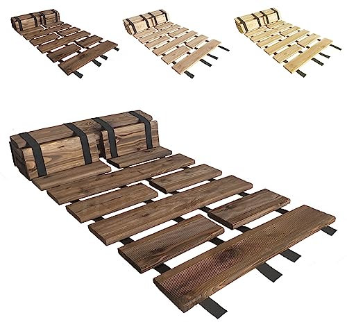 Floranica Chemin de Jardin en Rouleau - 50 x 200 cm - Brune - Clôture à Lattes à piquets Clôture décorative Les Bordures