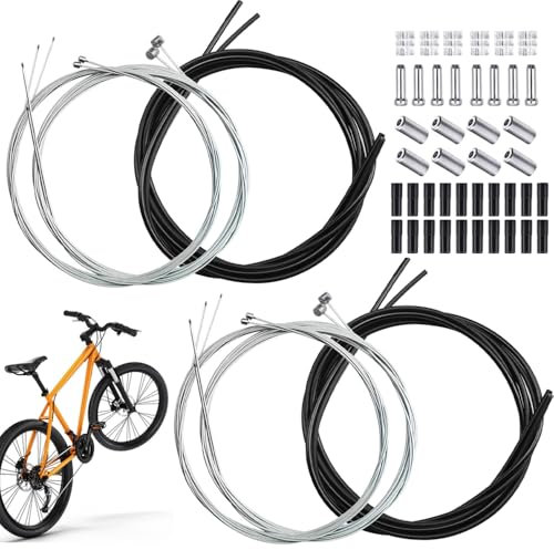 Fahrrad Schaltzug Set, 4 Stück Universal Fahrrad Bremszug, Bowdenzug Fahrrad Bautenzug Seilzug Universal Fahrrad Schaltzug Stahl für Mountainbike Rennrad Fahrrad