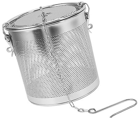 Colino per Condimenti in Acciaio Inossidabile, Colino per Spezie Setaccio a Micro Rete Cestello per Ammollo Colino da Cucina con Gancio a Catena Esteso Utensili da Cucina(A)