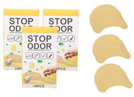 3 Paquetes de Pegatinas Desodorizantes para Zapatos, Parche Eliminador de Olores de Zapatos Transpirable Ultrafino para Mantener el Calzado Fresco, 10 Unidades por 3 Cajas