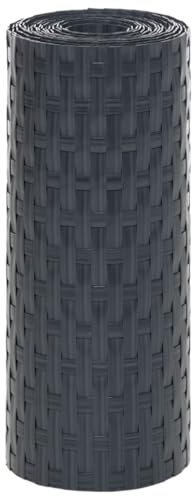 vidaXL Paravents de Balcon 5 pcs Anthracite 255x19 cm résine tressée, écran de Jardin, écran extérieur, écran d’intimité de clôture