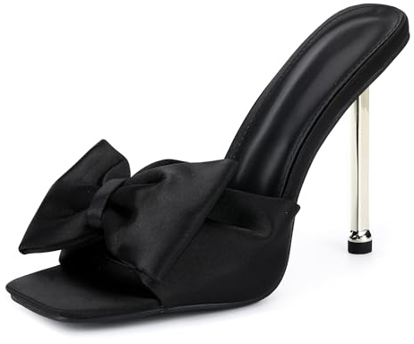 Eralom Femmes Sandales à Talons Hauts Bout Slip-on Sandales Mode Aiguille Talon 10CM Heels