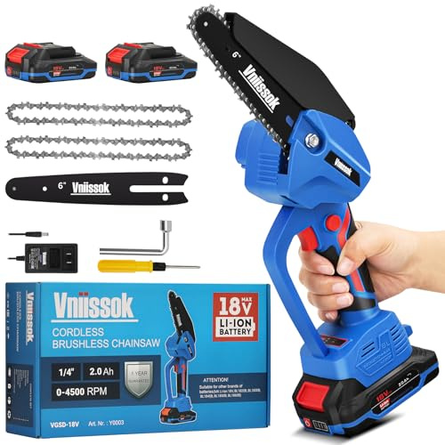 Motosierra mini motosierra eléctrica de 6 pulgadas, inalámbrica, alimentada por pilas, sierra de mano, tijeras de podar cadena para ramas de árboles, patio, regalos de hogar y jardín para hombres,