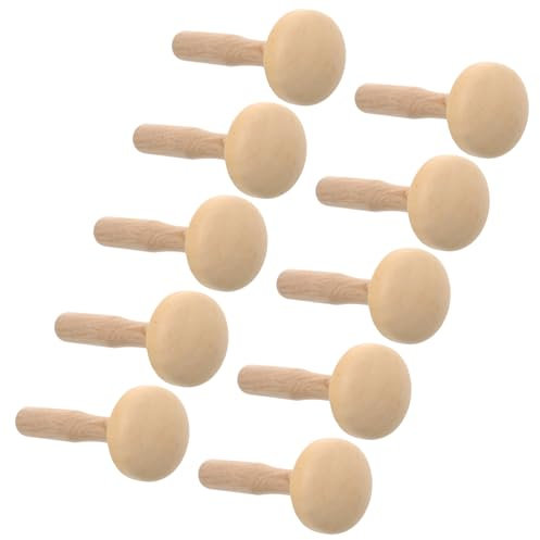 Lurrose 10 Piezas de Rodillo de Tinta de Madera Rodillo de Arte para Impresión Herramienta de Laminación Artesanal de Mango Liso para