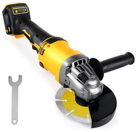 Amoladora angular inalámbrica para batería Dewalt de 18 V/20 V (sin batería), herramienta de amoladora sin escobillas de 10000 RPM con cuchillas de molienda de 125 mm para cortar, moler, pulir (3