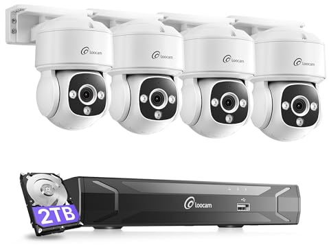 Loocam 4K UHD Kit Videovigilancia PoE, Grabador NVR 8CH 2TB Disco Duro
