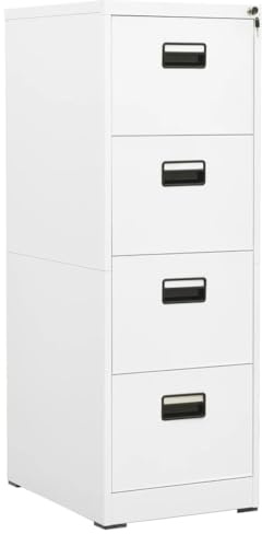 Mokuyary Armadietto raccoglitore in acciaio bianco 46 x 62 x 133 cm, armadio per ufficio con cassetti,Documenti ufficio spedizione,Archivi Studio Stoccaggio