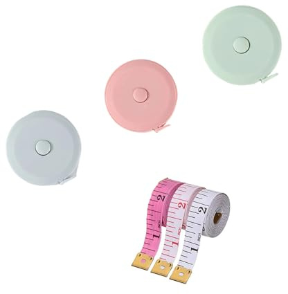 Lot de 6 rubans à mesurer miniatures portables avec tête en fer et règle de tailleur - Matériaux légers en polypropylène pour la couture de bricolage à la maison - Ruban rétractable précis à pointe en