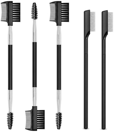 SLIAXINT Set da 5 Pettini per Rimuovere le Macchie di Lacrime, Strumento Bifacciale per Contorno Occhi e Rimozione di Crosta e Muco, 3 Modelli a Doppia Testa e 2 Spazzole Singole, per Cani e Gatti