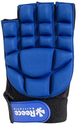 Reece Hockey Handschuh - Komfort halbe Fingerhandschuh - Silikonstollen für Einen Besseren Griffe und Vollständigen Schutz - Linkshandschuh - Blau - Größe XS