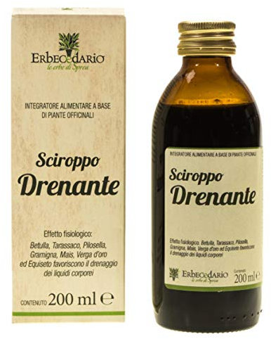 Sciroppo Drenante forte da bere Diuretico effetto Detox Sgonfia l'addome ed Elimina i liquidi Drenante gambe contro la comparsa degli Inestetismi Della Cellulite e la Ritenzione Idrica 1 Flacone 200ml