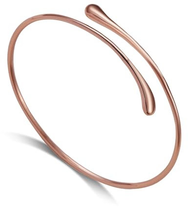 Philip Jones Rose Gold Plated Teardrop Bangle