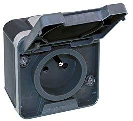Prise 2P+T Oxxo - 1 poste - 16A - 250V - Gris