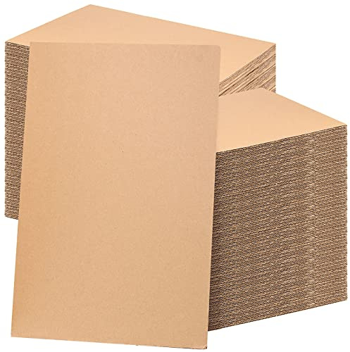 MAHIONG 50 Pack 11 x 17 Inch Corrugated Cardboard Sheets, 1/8 Thick Chipboard Sheets Medium Weight Flat Packaging Insert Pads for Shipping, Mailing, and Crafts