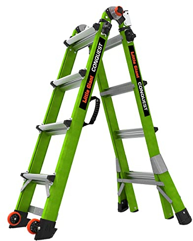 Little Giant Ladder Systems Conquest 2.0, M17, 17ft, Multi-Position Ladder, Fiberglass, Type 1A, 300 lbs Weight Rating, (17117-001)