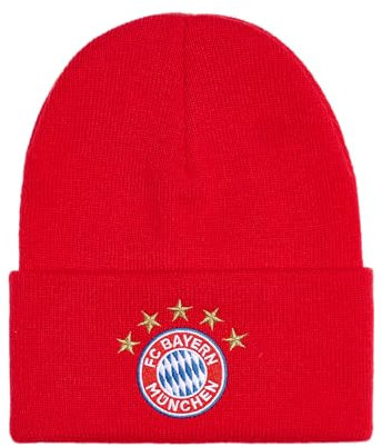 FC Bayern München I Strickmütze I Beanie I Logo| Erwachsene I Rot