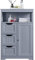 Yaheetech Bathroom Storage Units with Open Storage Shelf Free-standing Floor Cabinets Sideboard with 3 Drawers and 1 Door, Adjustable Shelf for Living Room Kitchen Entryway Gray
