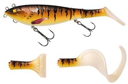 Berkley Zilla Tailswinger, Fishing Hook, Hard Lure, First Jointed Tailbait on the Market With Amazing Swimming Action and Huge Versatility, PredatorFishing, Pike, Unisex, Motoroil Burbot, 89g | 180mm