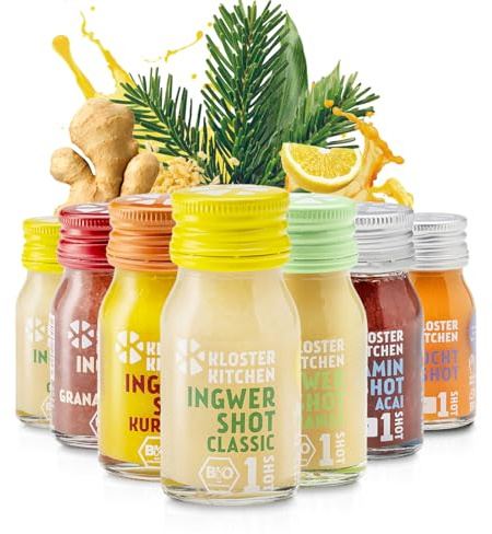 Cibo per il trasloco biologico, per la gastronomia di zenzero, per uomini e donne, cesto regalo, 14 bottiglie da 30 ml, con veri pezzi di zenzero, 6 varietà vegane in vetro