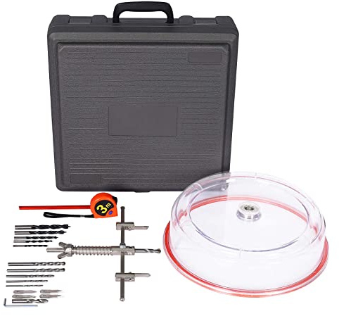 Wiltec Kreisschneider Ø40-200mm, Lochschneider mit ABS-Staubschutz, verstellbarer Lochsägenschneider mit Bohrern