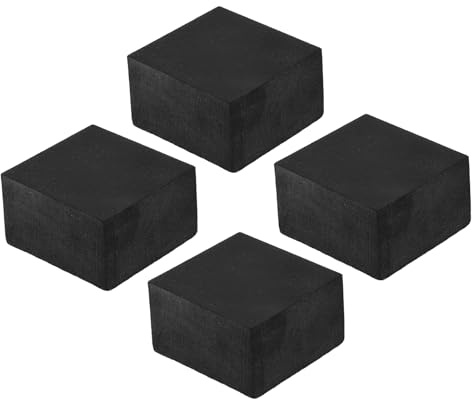 PATIKIL Rubber Anti-Vibration Pads, 4 Pcs Square Vibration Isolation Mats 2 x 2 x 1.2 for HVAC Air Conditioner Air Compressor Washer Dryer, Black