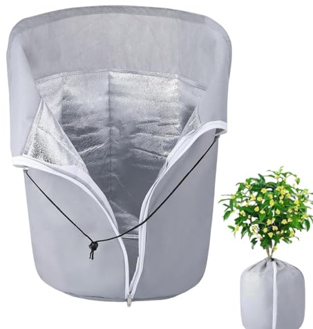 Fulenyi kruka skydd växter vinter 65 x 70 cm kall kruka skydd för blomkruka termokrukskydd för växter vinter vattentät och ventilerande skyddsväska för växter vinterskydd