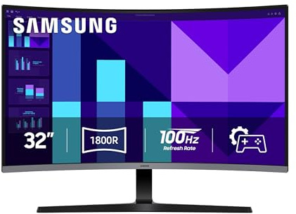 Samsung 32-inch S3 (S39GD) FHD 100Hz Curved Monitor, Game Mode, Eye Saver Mode, Multiple Connectivity with HDMI Port, Built-In Speakers, LS32D396GANXZA, 2025