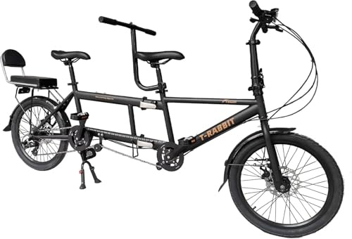 Bicicleta Clásica Tandem Adult Beach Cruiser,Bicicleta Tándem Plegable Adult Beach Cruiser,Tres Plazas, 7 Velocidades,Carga Máxima 200kg,tamaño 210x35x110cm,tamaño Plegado 1, Black, One Size